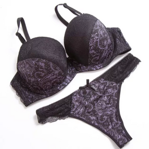 Grey Two Piece Women's Underwear Set