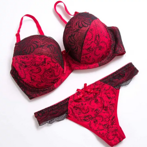 Red Two Piece Women's Underwear Set