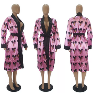 Chillax Bubble Gum Satin Robe