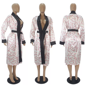 Chillax White Yes Daddy Satin Robe