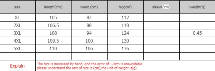 Dreamgirl Jeans Sizing Chart