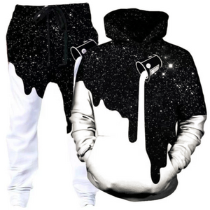 Men's 2 Piece Graphic Sweatsuit With Hoodie