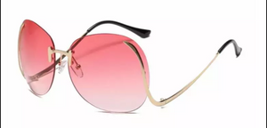 Pink Rimless Curve Arm Sunglasses