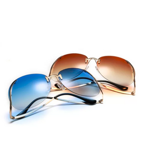 Rimless Curve Arm Sunglasses