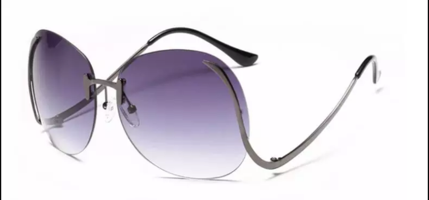 Smoke Rimless Curve Arm Sunglasses