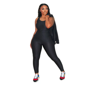 Woman Wearing Go Getter Black 3 Piece Track Suit