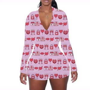 Lounge Day Hearts One Piece Romper