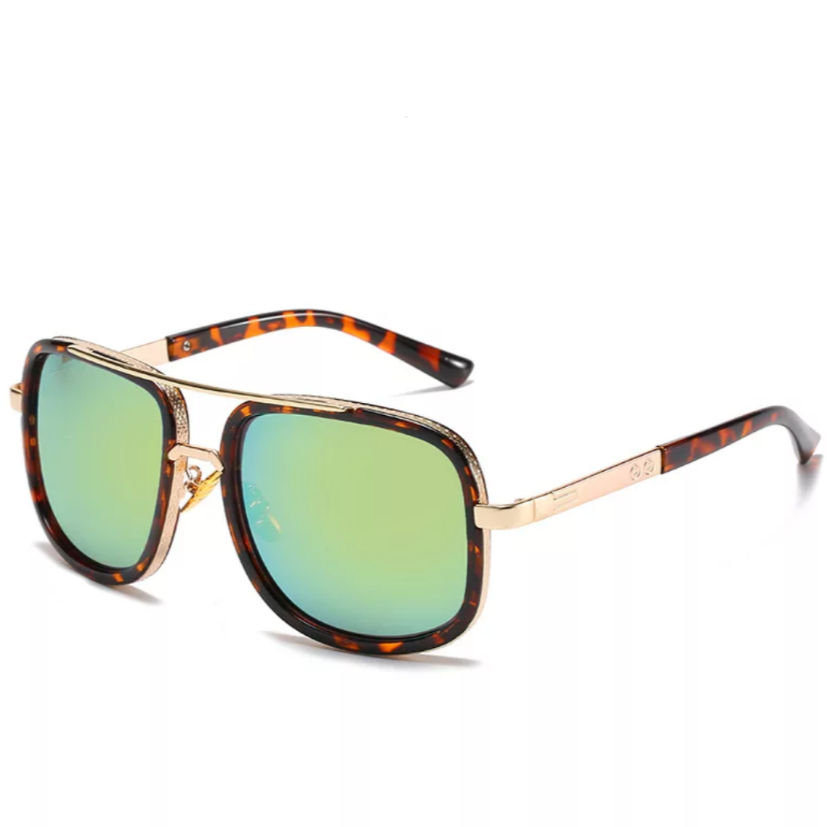 Mile High Men's Leopard Print Green Sunglasses