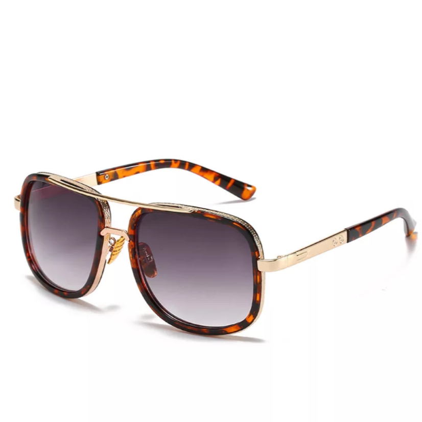 Mile High Men's Leopard Print Smoke Sunglasses