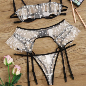 Temptation White 3 Piece Lingerie Set