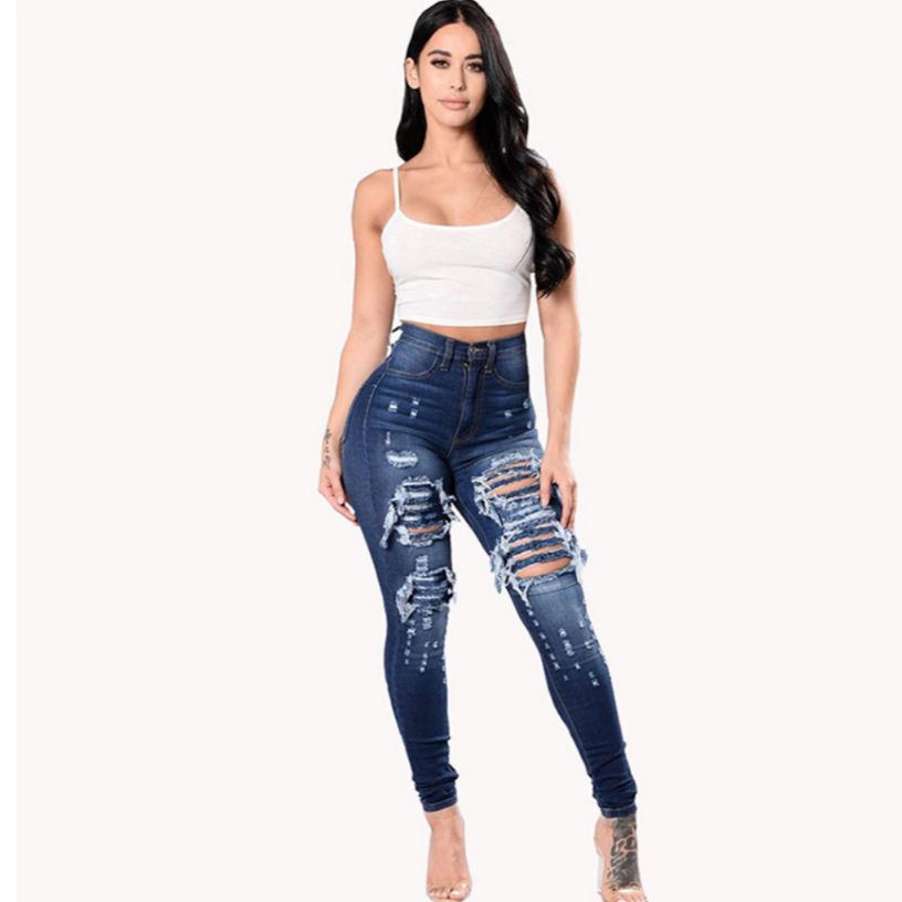 Woman Wearing Rebel Blue Jeans