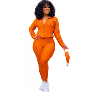 Orange 3 Piece Mask Track Suit