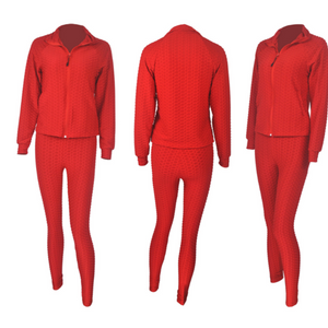 Red 3 Piece Mask Track Suit