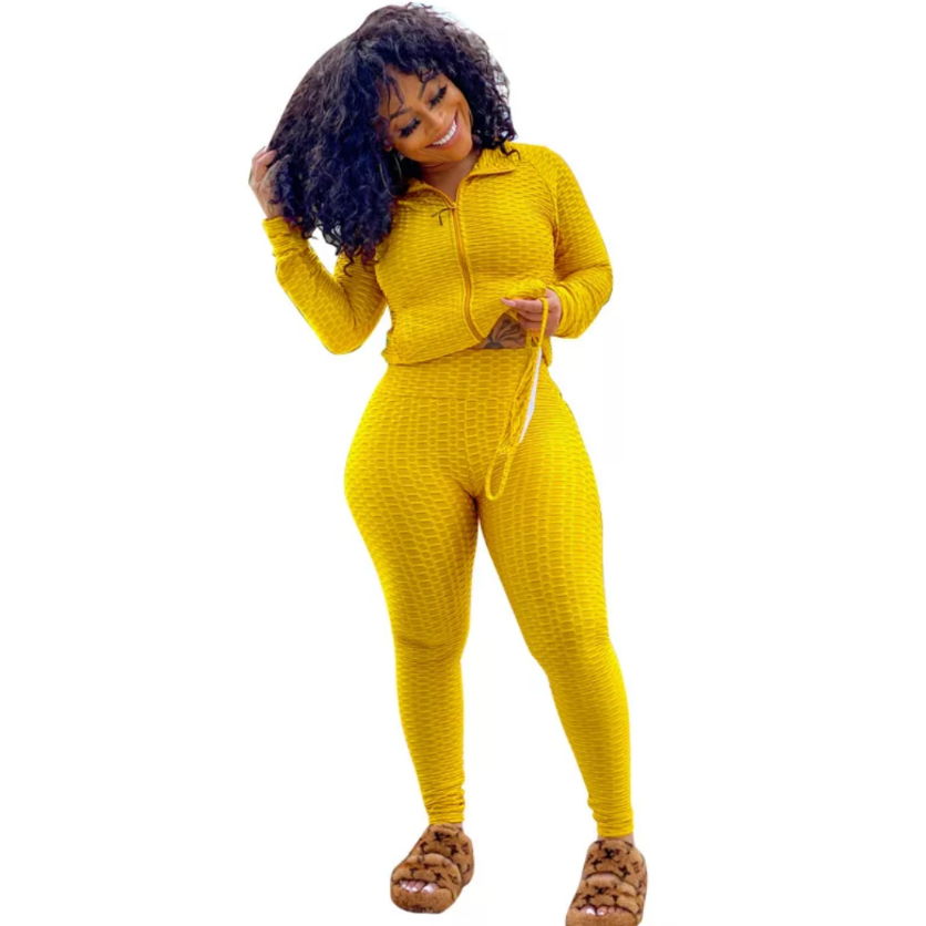 Yellow 3 Piece Mask Track Suit