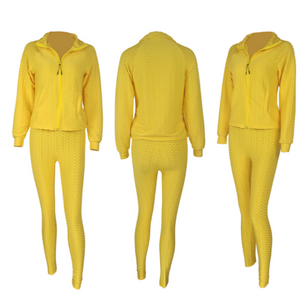 Yellow 3 Piece Mask Track Suit