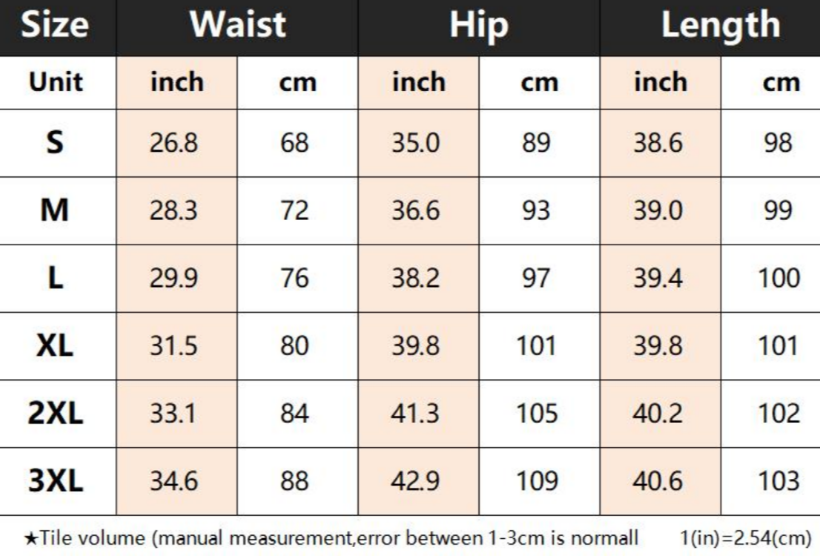 Rose Women's Jeans Sizing Chart