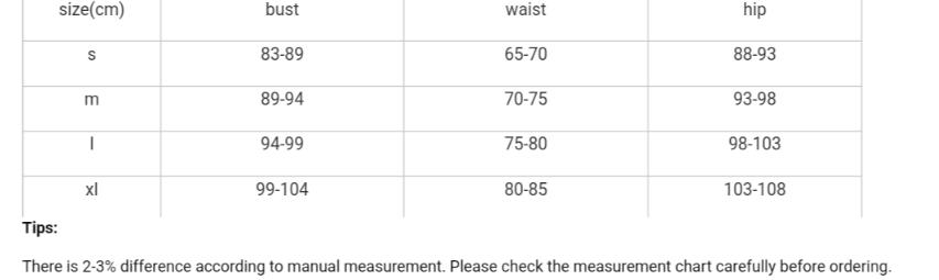 Sparkle Sequin Dress Sizing Chart