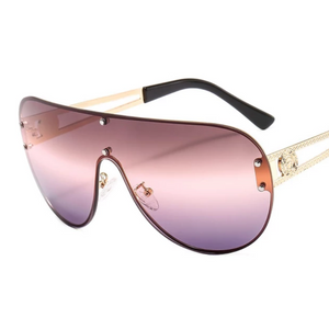 Unisex Metal Frame Visor Style Pink Close Up