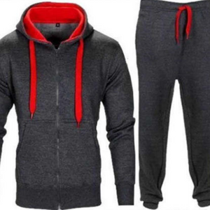 Warm Up Men's Color Accent Hood Sweatsuit