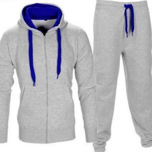 Warm Up Men's Color Accent Hood Sweatsuit