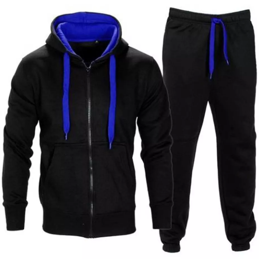 Warm Up Men's Color Accent Hood Sweatsuit