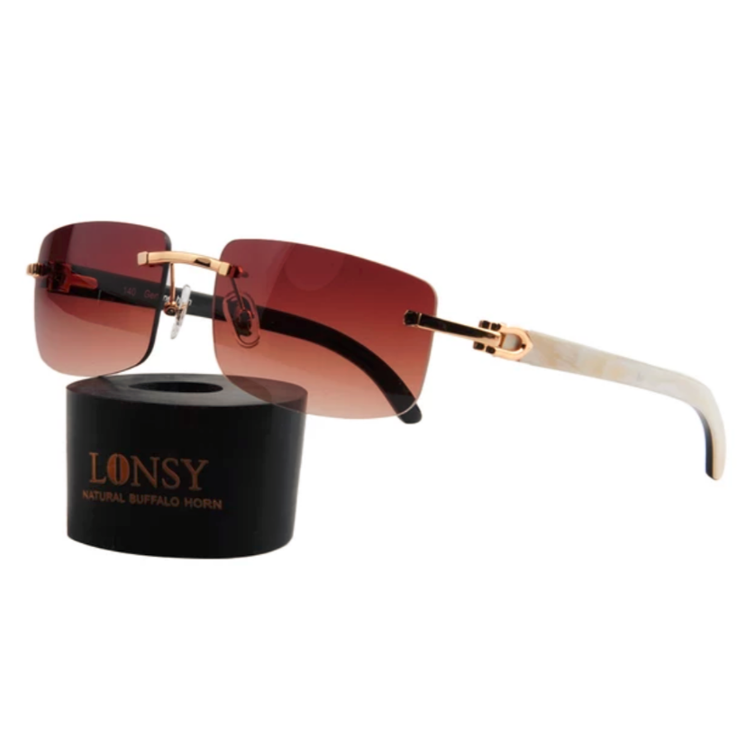 Rimless Buffalo Horn Sunglasses