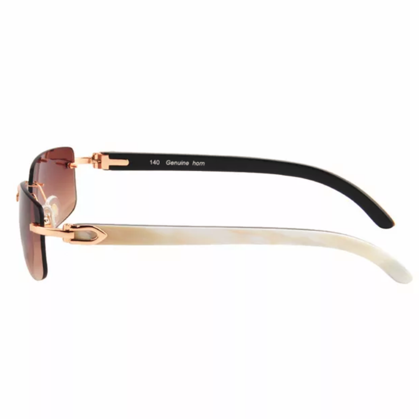 Rimless Buffalo Horn Sunglasses