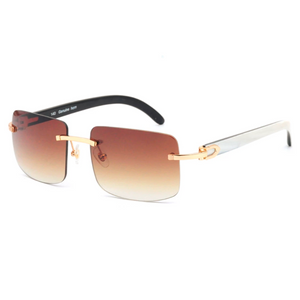 Rimless Buffalo Horn Sunglasses