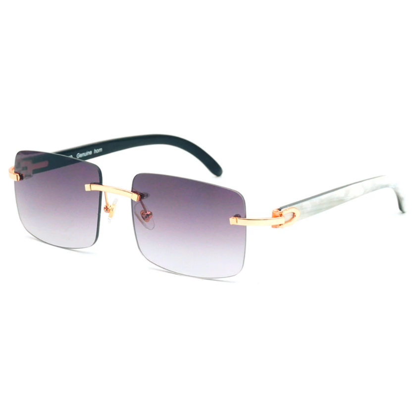 Rimless Buffalo Horn Sunglasses