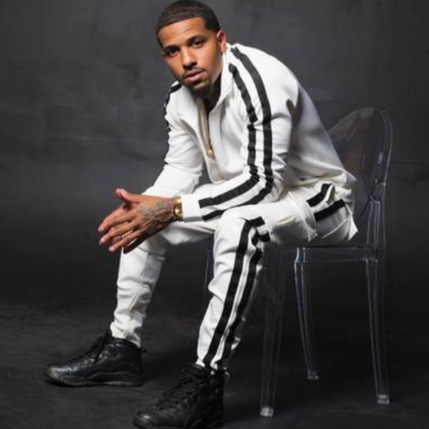 men's double stripe track suit white