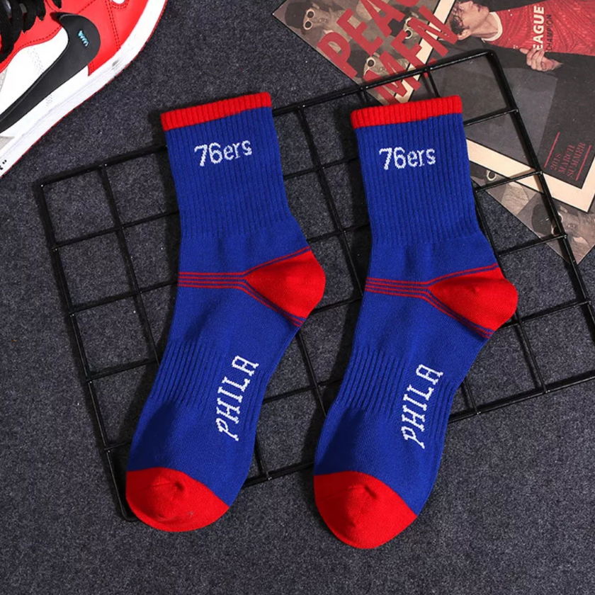 men's nba team socks 76ers blue