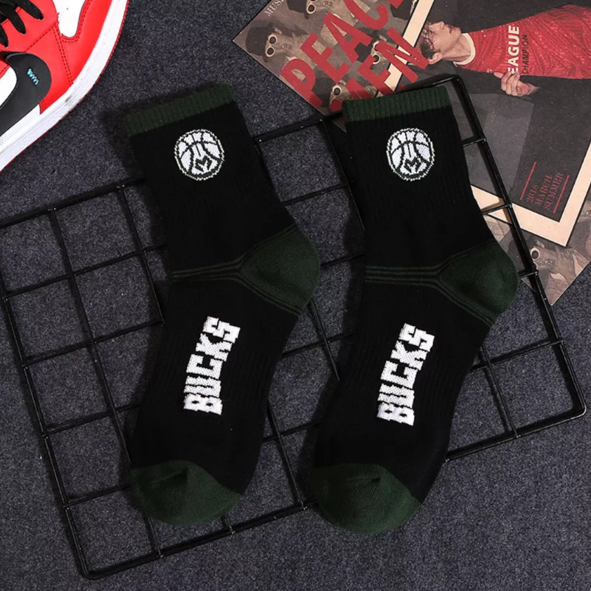 men's nba team socks bucks black