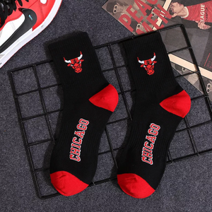 men's nba team socks bulls black