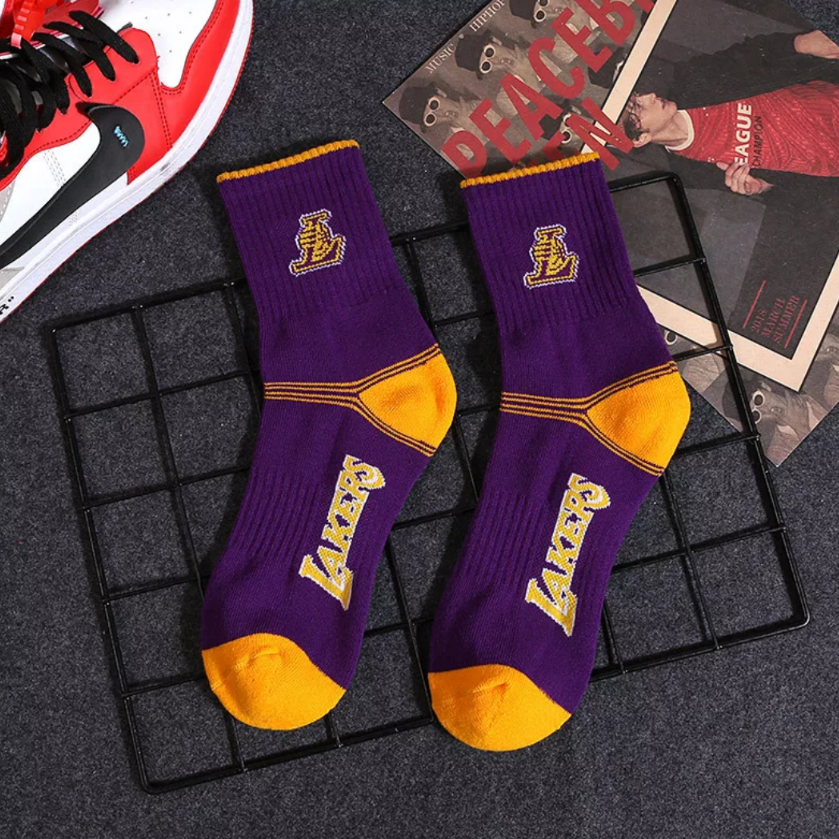 men's nba team socks lakers purple