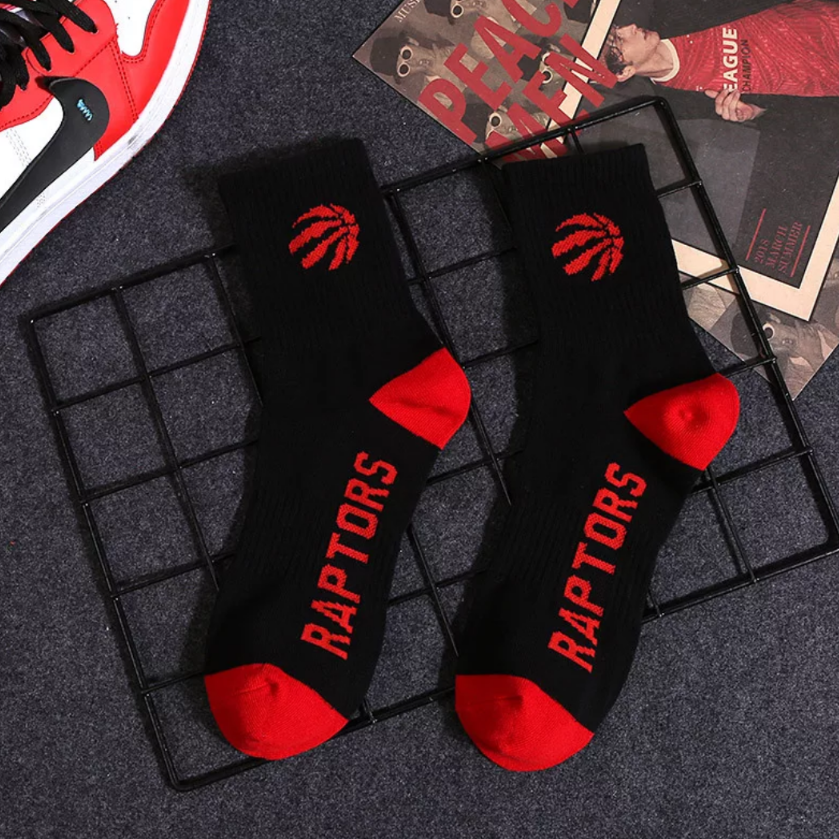 men's nba team socks raptors black