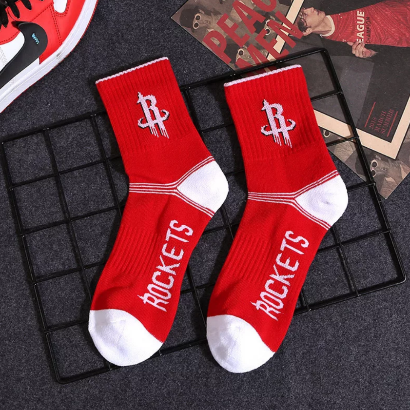 men's nba team socks rockets red