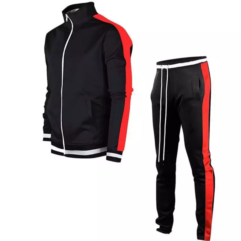 men's single stripe track suit