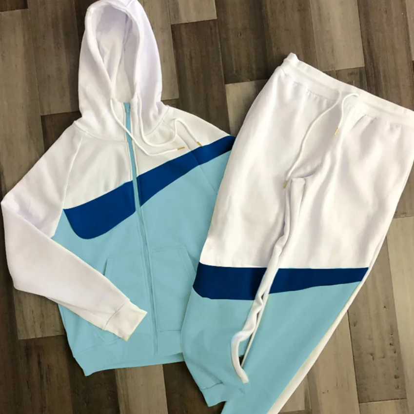 men's track suit light blue