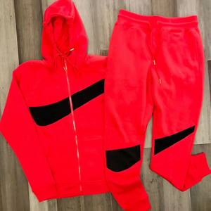 men's track suit red