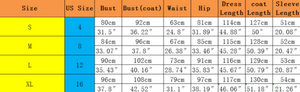 women's 2 piece dress with jacket size chart