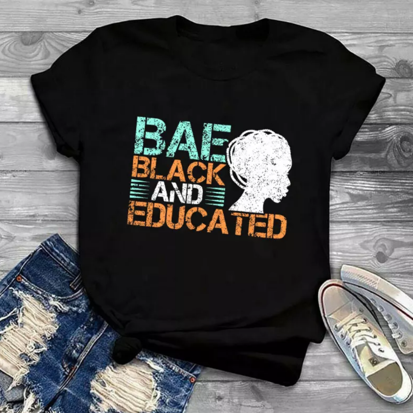 women's black graphic tee shirt bae