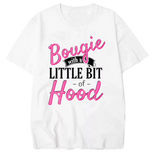 women's bougie but hood tee shirt white