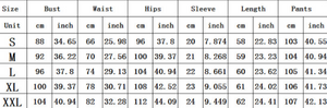 women's casual set size chart