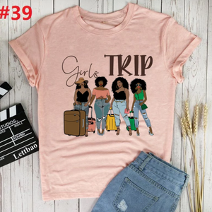 women's girls trip tee shirt pink