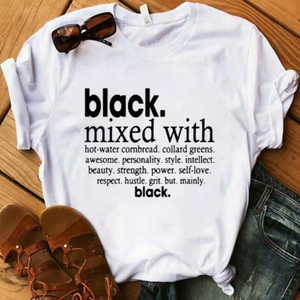 women's letter print black ingredients shirt 3