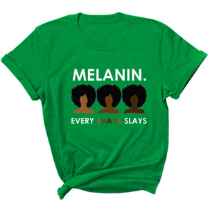 women's melanin hues tee shirt green