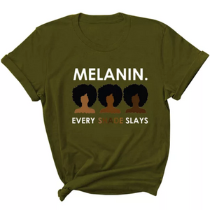 women's melanin hues tee shirt olive