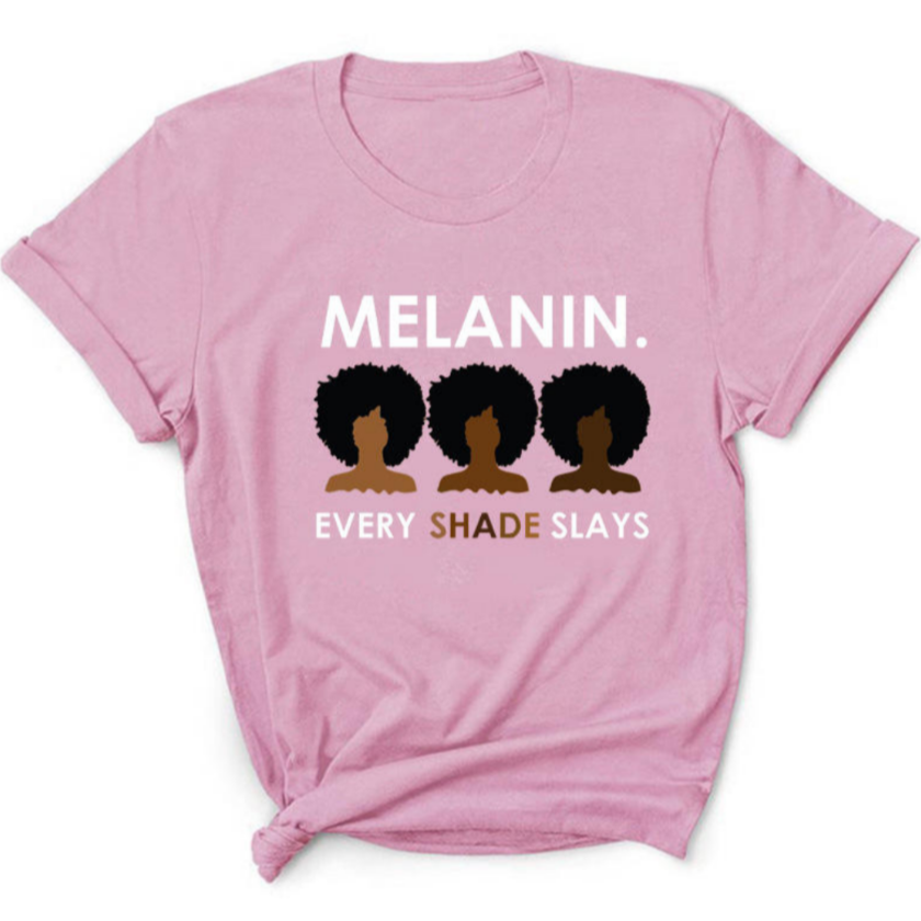 women's melanin hues tee shirt pink