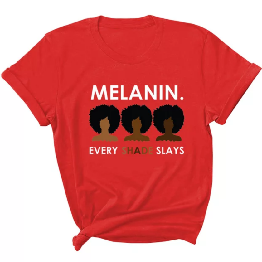 women's melanin hues tee shirt red