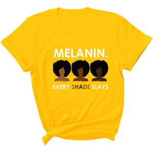 women's melanin hues tee shirt yellow